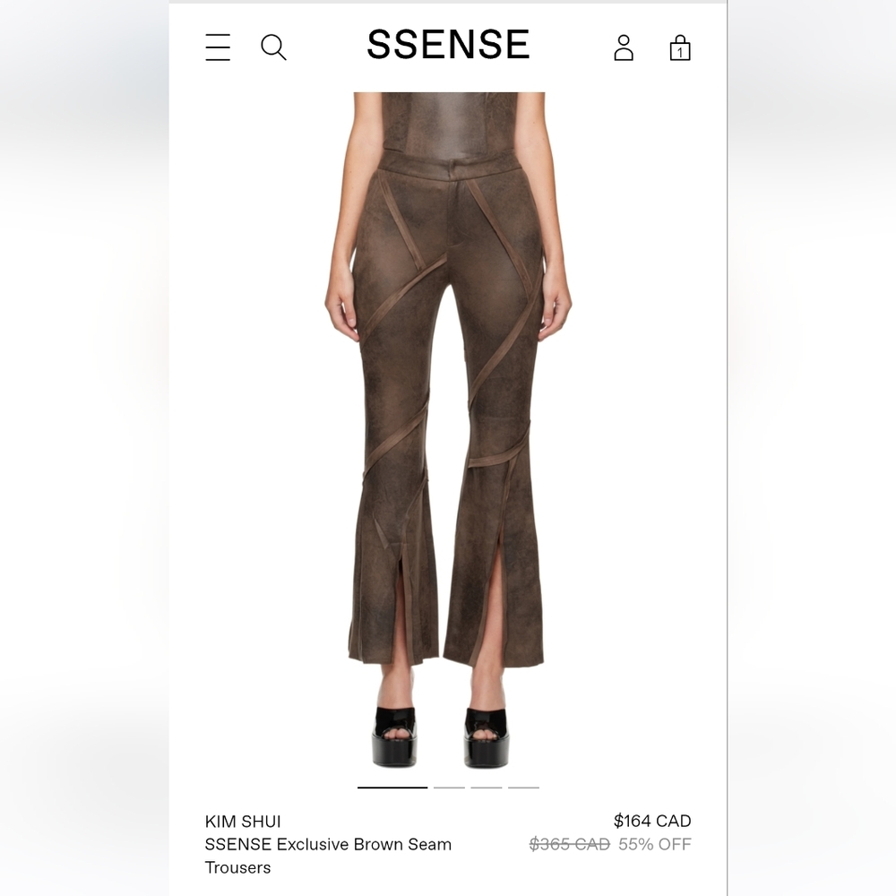 KIM SHUI- Exclusive Brown Seam Trousers
